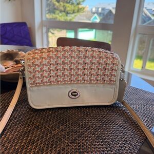 Vintage Woven Coach Crossbody Bag